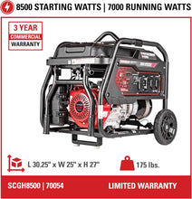 Cargar imagen en el visor de la galería, Simpson SCHG8500X20 Generator with Honda Engine - 7000Watt - LOCAL PICKUP ONLY