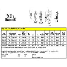 Cargar imagen en el visor de la galería, All Material Handling CB005-30-28 Badger Manual Chain Hoist, 1/2 (0.5) Ton, 30' Lift, 28' Drop