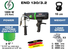 Load image into Gallery viewer, CS Unitec END 130/3.2 PO 3-Speed Hand Held Wet Diamond Core Drill for Holes up to 6" Diameter in Concrete