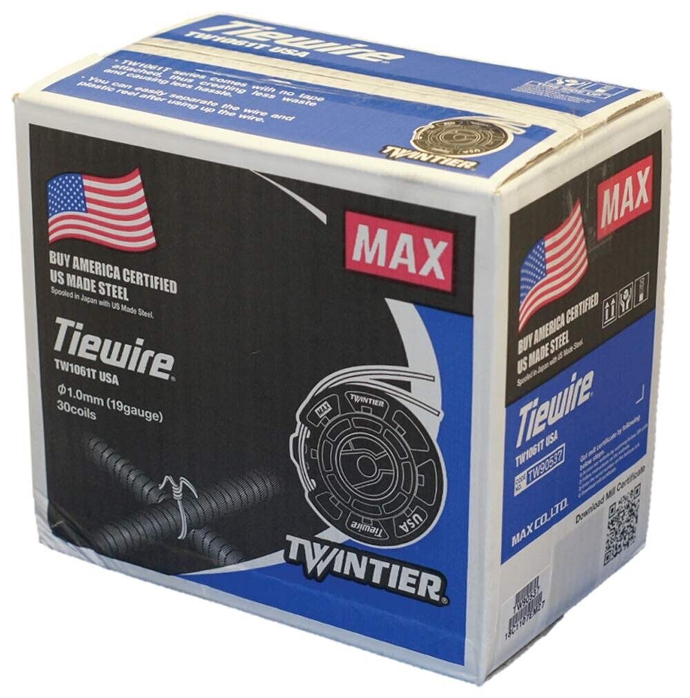 TW1061T-USA Regular MAX TIE Wire 30 ROLL Case - fits MAX RB441T and RB611T tools