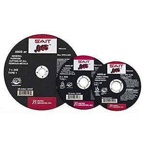 United Abrasives-SAIT 23106 Type 41/1 6-Inch x .045 Inch x 7/8-Inch Grade A60S General Purpose Cutting Wheels, 50-Pack