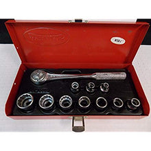 Load image into Gallery viewer, J. H. Williams 11 Piece 3/8&quot; SAE Socket set 1/4&quot;-3/4&quot;, Part #WSB-1, MADE IN USA, VINTAGE