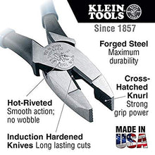 Cargar imagen en el visor de la galería, High Leverage Pliers, 9-Inch Side Cutters with 46-Percent More Gripping Power than Other Pliers Klein Tools D213-9NE