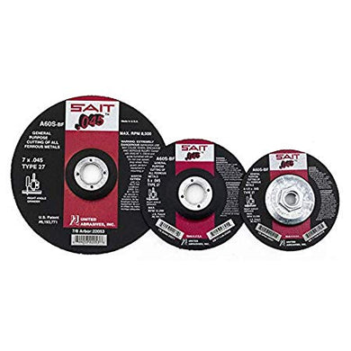 United Abrasives-SAIT 22021 Type 42/27 4-1/2-Inch x .045 Inch x 7/8-Inch Grade A60S General Purpose Depress Center Cutting Wheels, 50-Pack