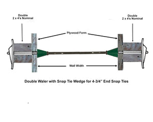Snap Ties with Cone - Short End (4 3/4") - 3,000 lb rating - box of 100